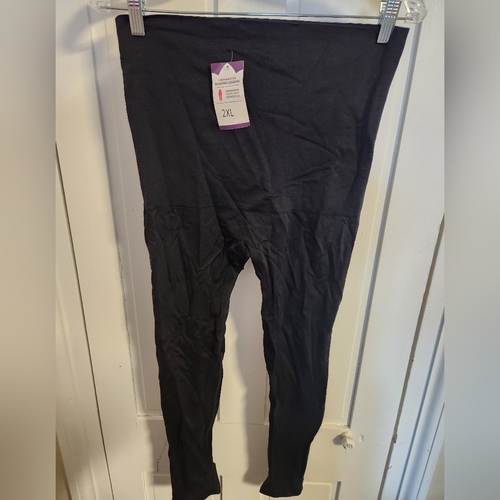 Black High-Waisted Shaping Leggings 2XL NWT